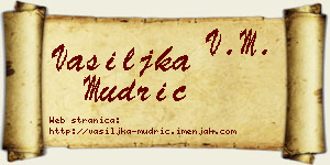 Vasiljka Mudrić vizit kartica